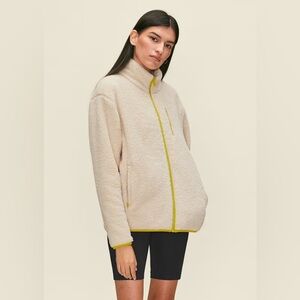 Girlfriend Collective Recycled Full-Zip Fleece in Cream